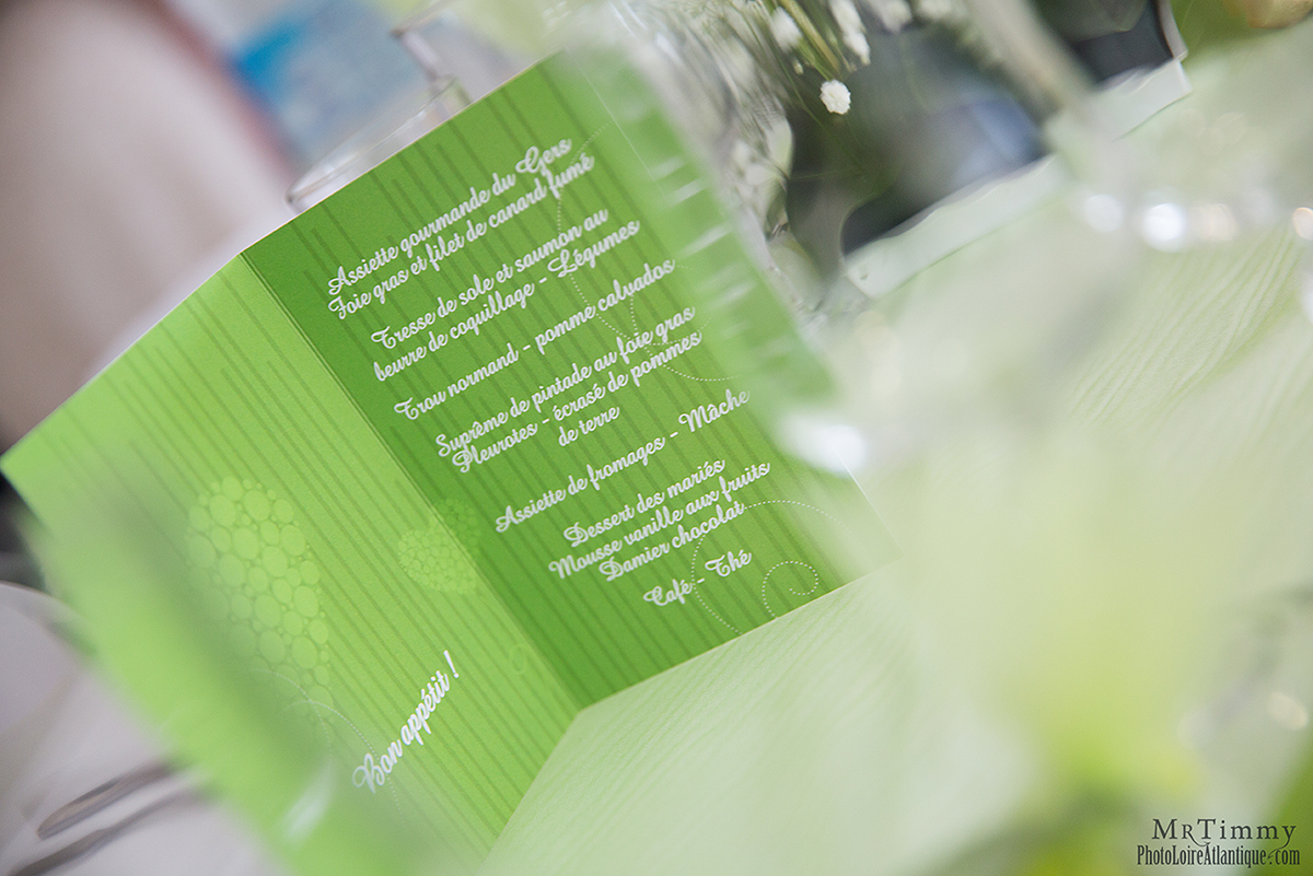 mariage theme vert table