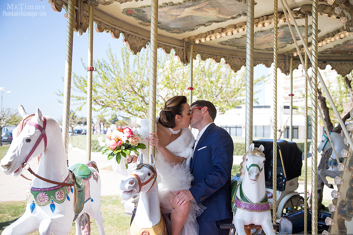 photo couple mariage niviac saint nazaire loire atlantique la baule mrtimmy photographe carrousel la baule